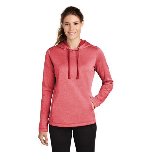 Women's PosiCharge ® Sport Wick ® Heather Fleece Hooded Pullover Thumbnail