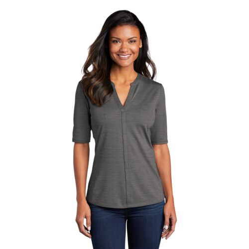 Women's Stretch Heather Open Neck Top Thumbnail